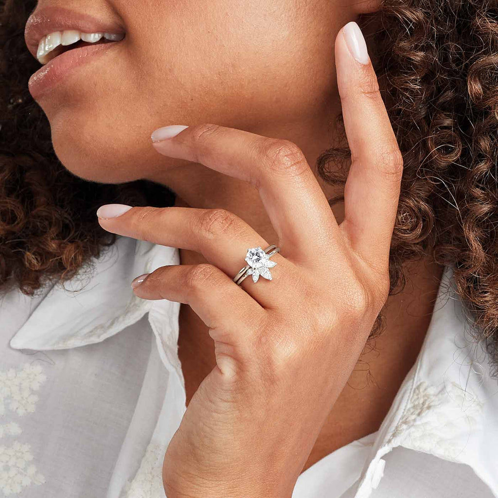 The Ecksand Curved Diamond Ring shown with  in 