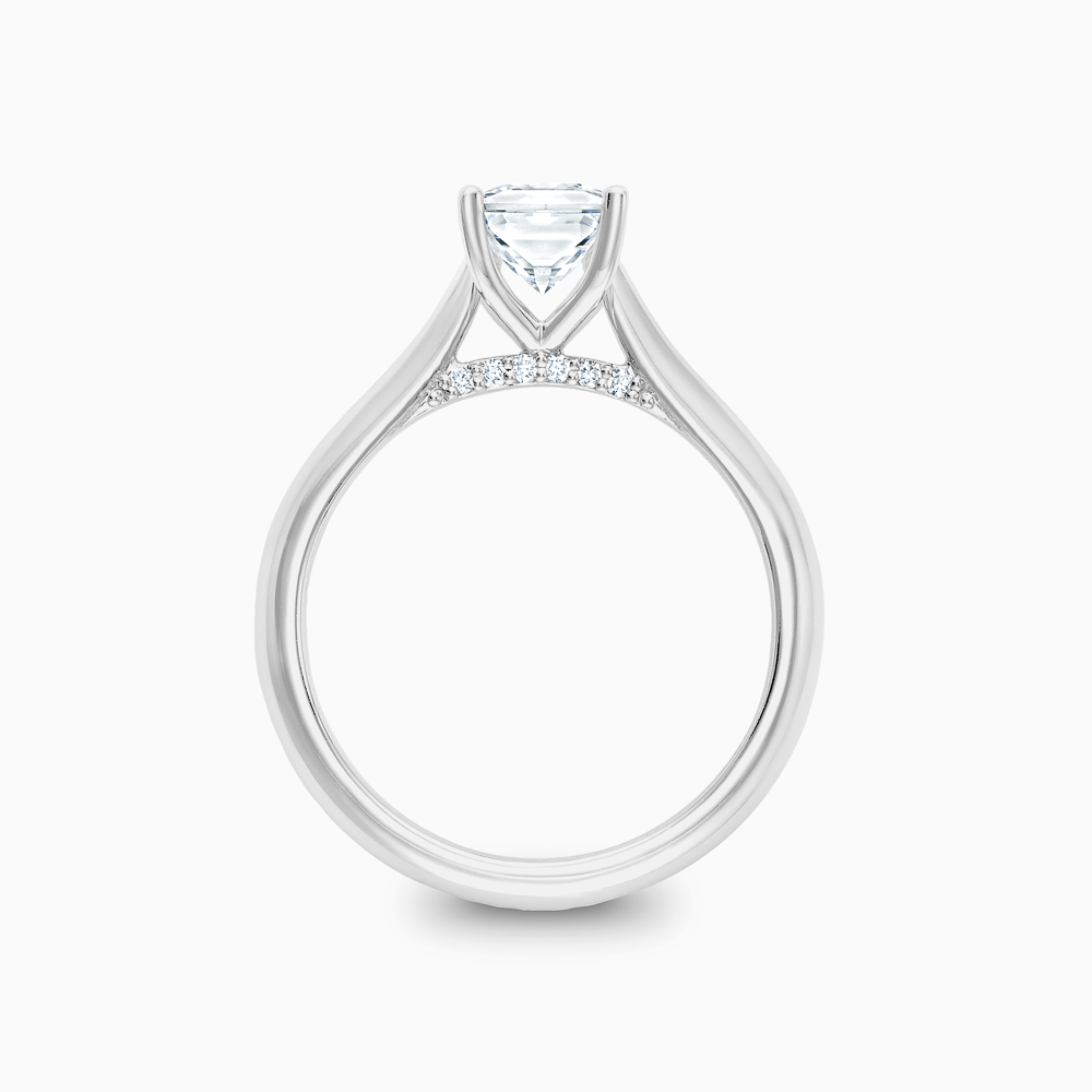 Cathedral-Setting Diamond Engagement Ring with Diamond Bridge | Ecksand