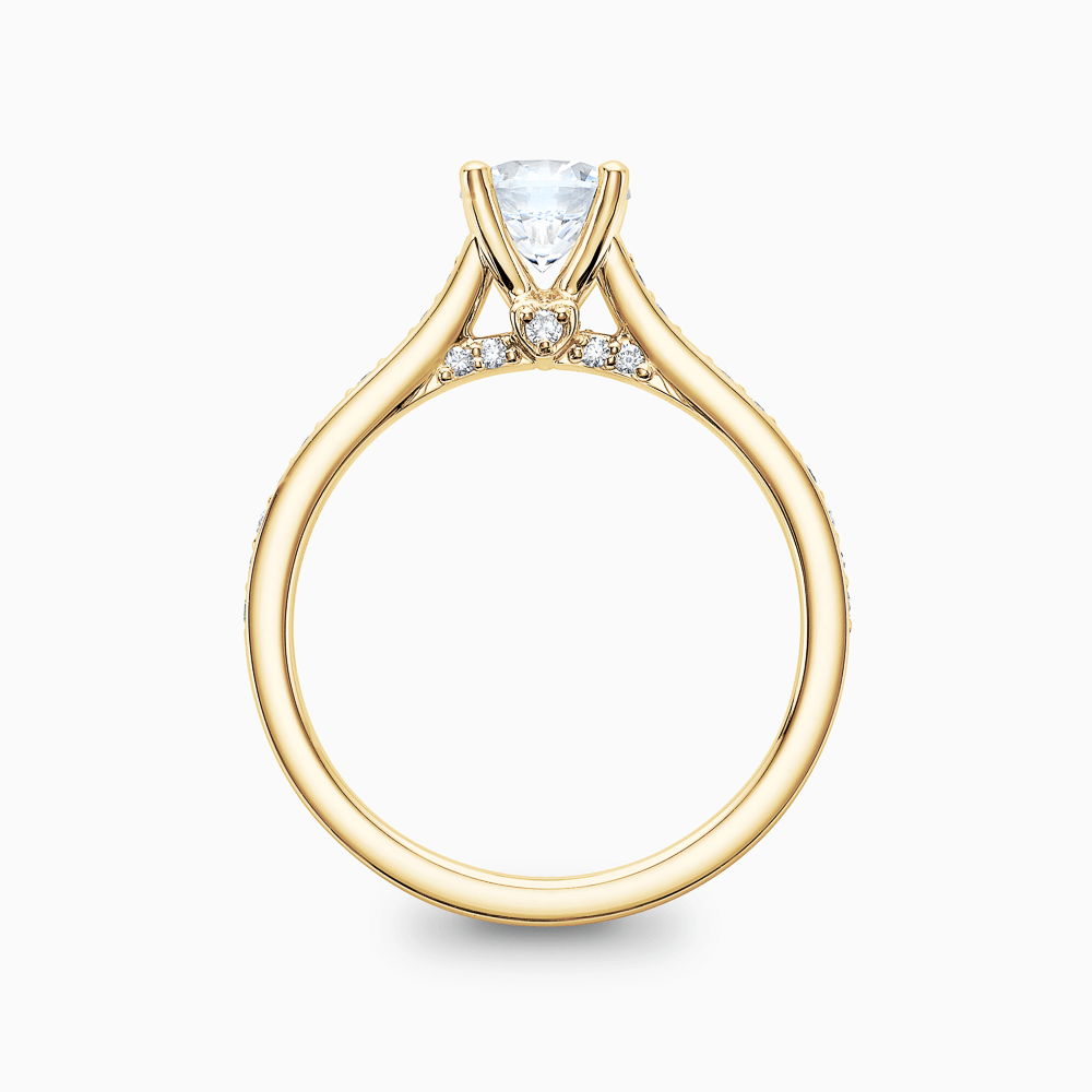 The Ecksand Diamond Engagement Ring with Bright-Cut Band and Diamond Bridge shown with  in 