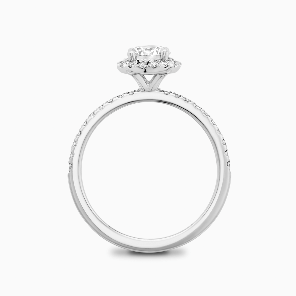 The Ecksand Cushion Halo Diamond Engagement Ring with Diamond Band shown with  in 