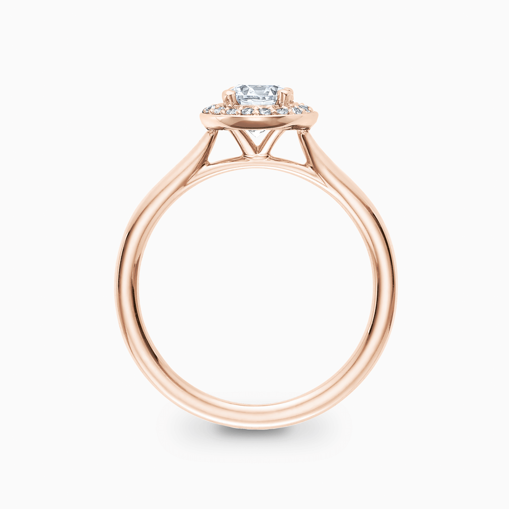 The Ecksand Bright-Cut Diamond Halo Engagement Ring with Plain Band shown with  in 