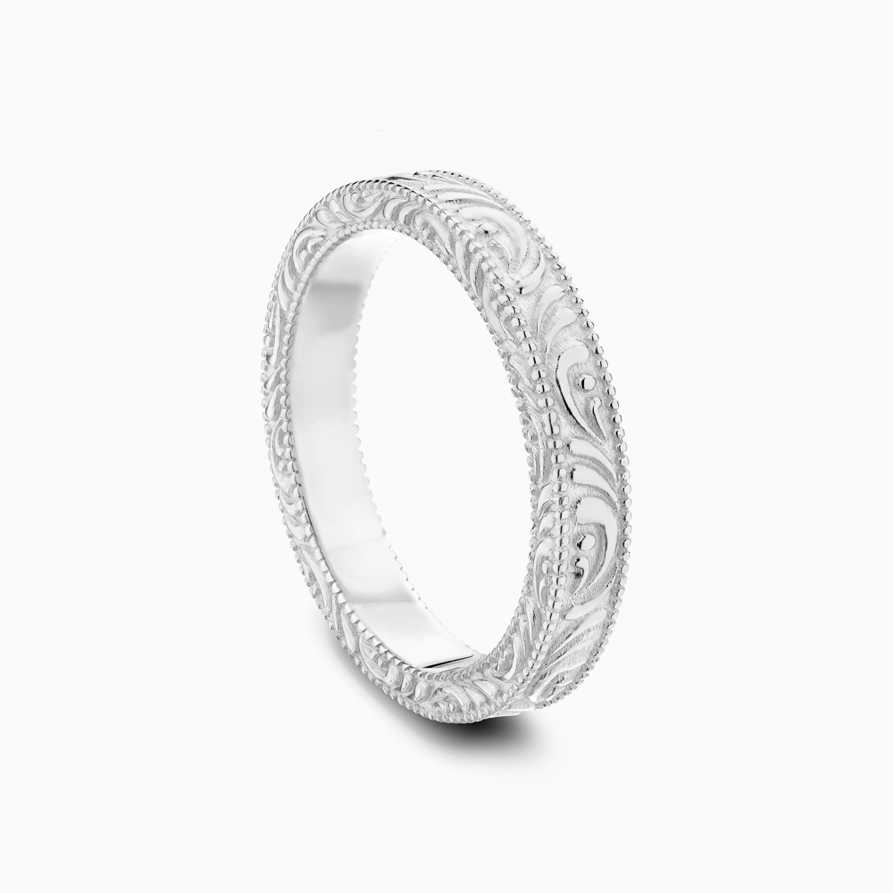 The Ecksand Vintage-Inspired Wedding Ring with Filigree Detailing shown with  in 