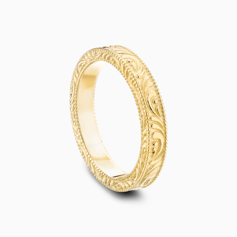 The Ecksand Vintage-Inspired Wedding Ring with Filigree Detailing shown with  in 