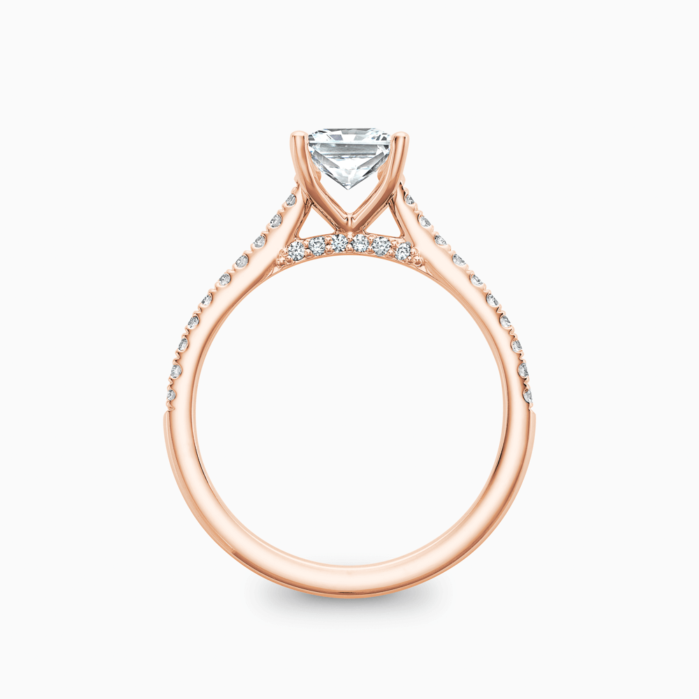 The Ecksand Basket-Setting Diamond Engagement Ring with Diamond Bridge shown with  in 