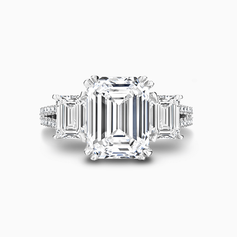 Three stone split shank 2025 engagement rings