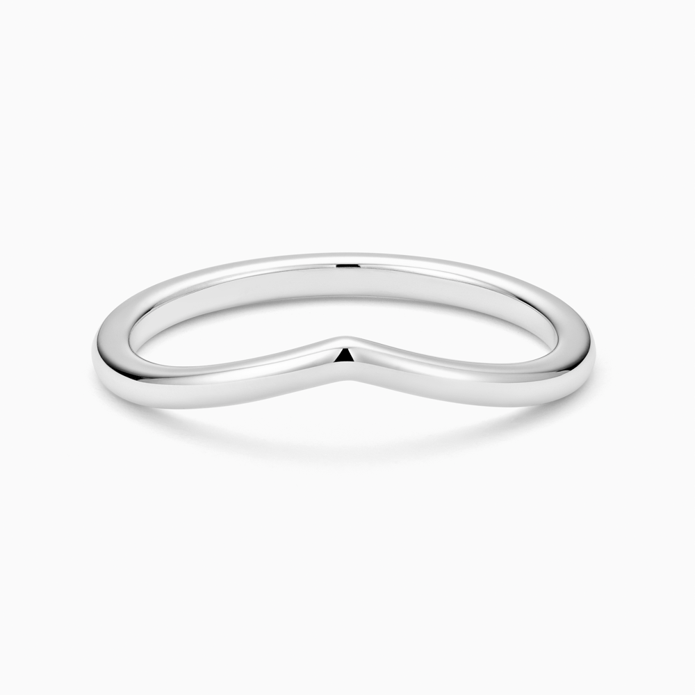 White gold sales curved wedding band