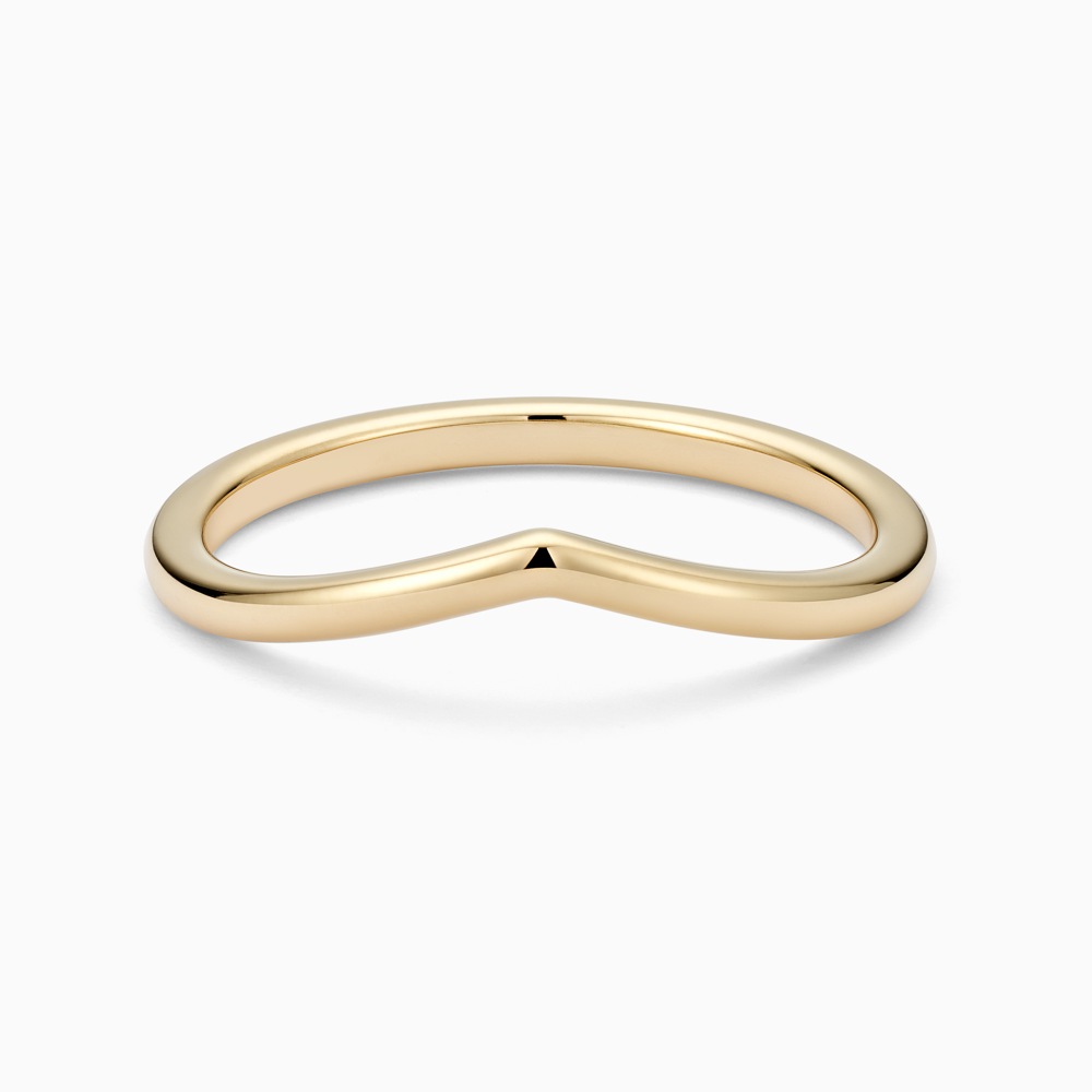 The Ecksand Curved Wedding Ring shown with  in 18k Yellow Gold