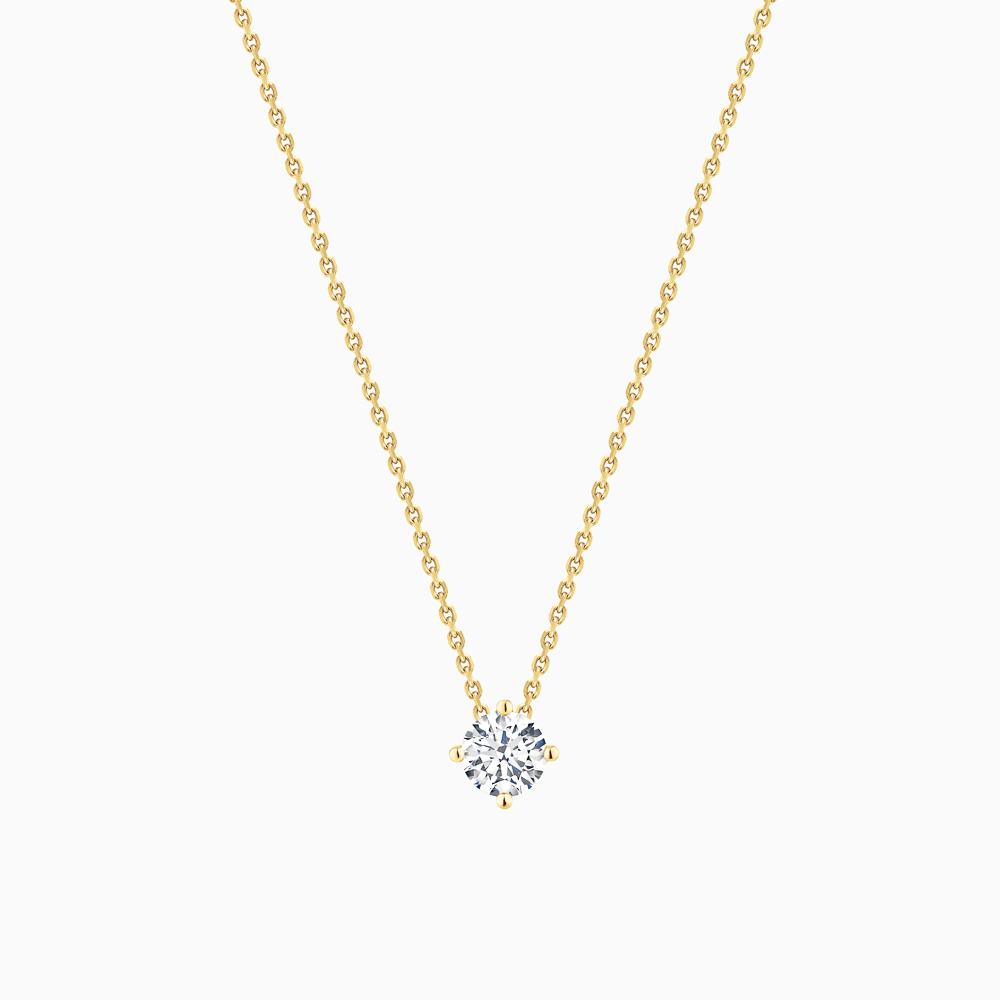 The Ecksand Secret Heart Solitaire Diamond Necklace shown with Lab-grown 0.10 ct, VS2+/ F+ in 14k Yellow Gold