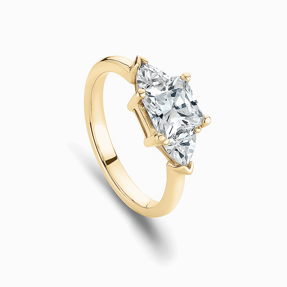 Buy 3 Carat White Gold Princess Cut Lab Diamond Engagement Ring, 3 Row Ring,  IGI Certified, Square Vintage Engagement Ring, Square Diamond Ring Online  in India - Etsy
