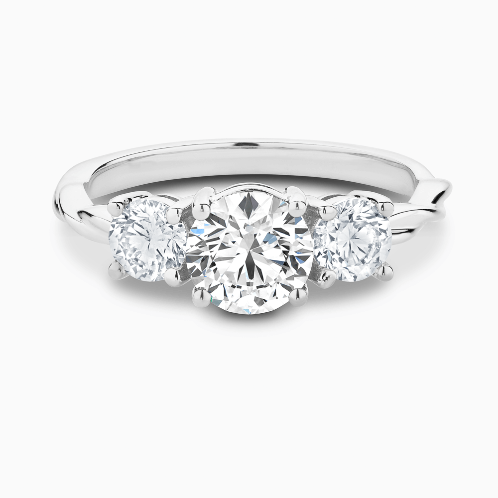 Three Stone Diamond Engagement Ring with Twisted Band Ecksand
