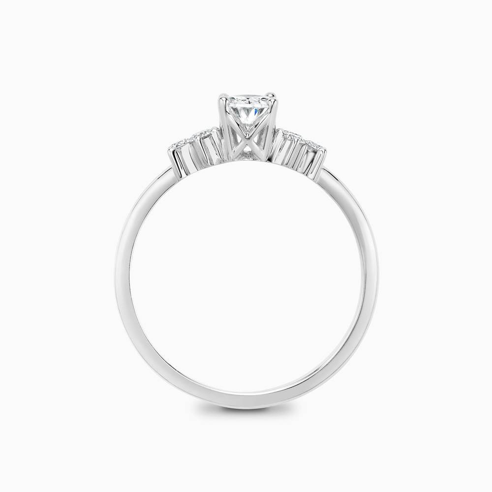 The Ecksand Iconic Diamond Engagement Ring with Six Side Diamonds shown with  in 