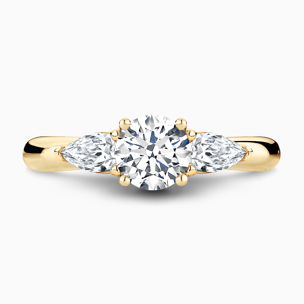 Yellow gold three hot sale stone engagement rings