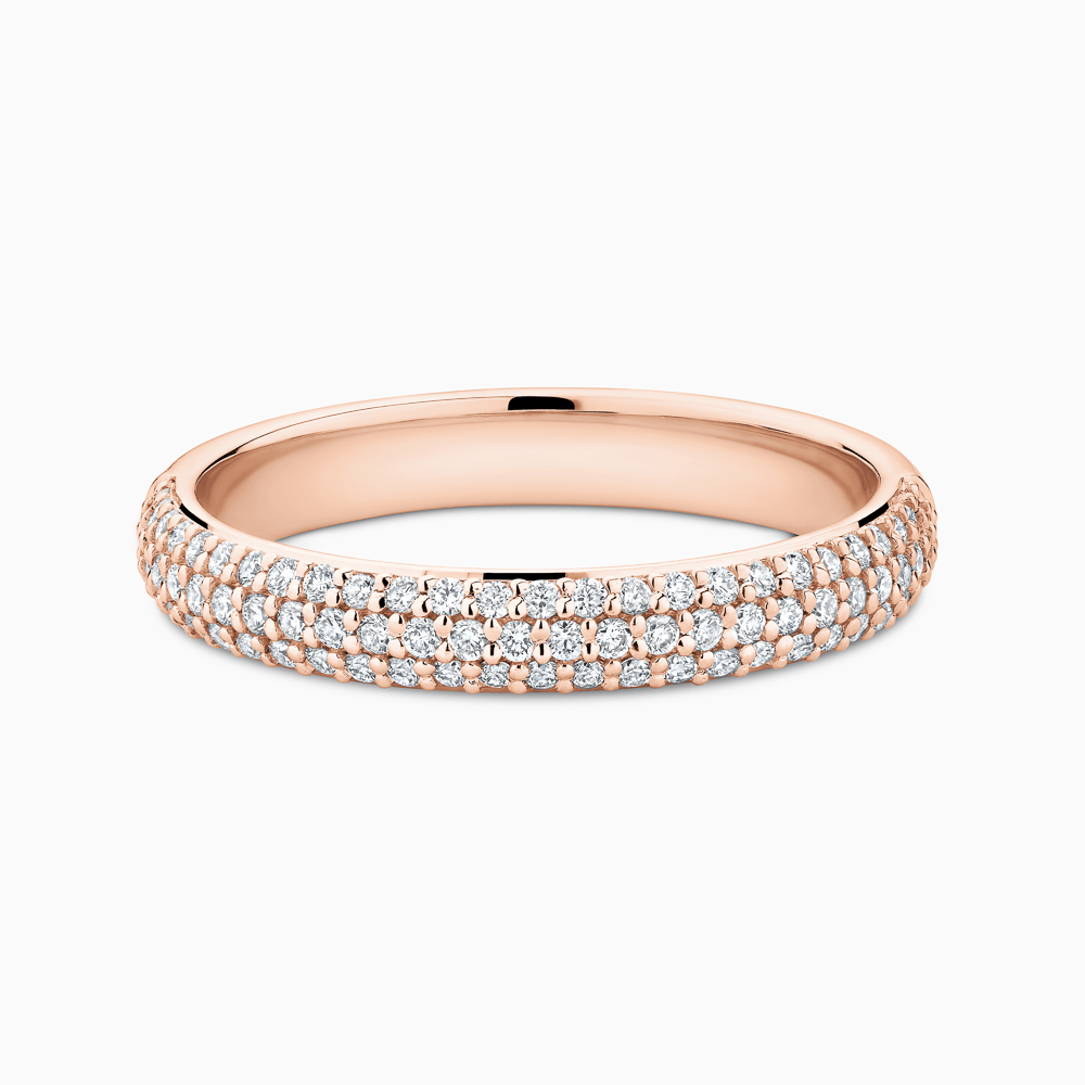 The Ecksand Micropavé Diamond Wedding Ring shown with Lab-grown VS2+/ F+ in 14k Rose Gold