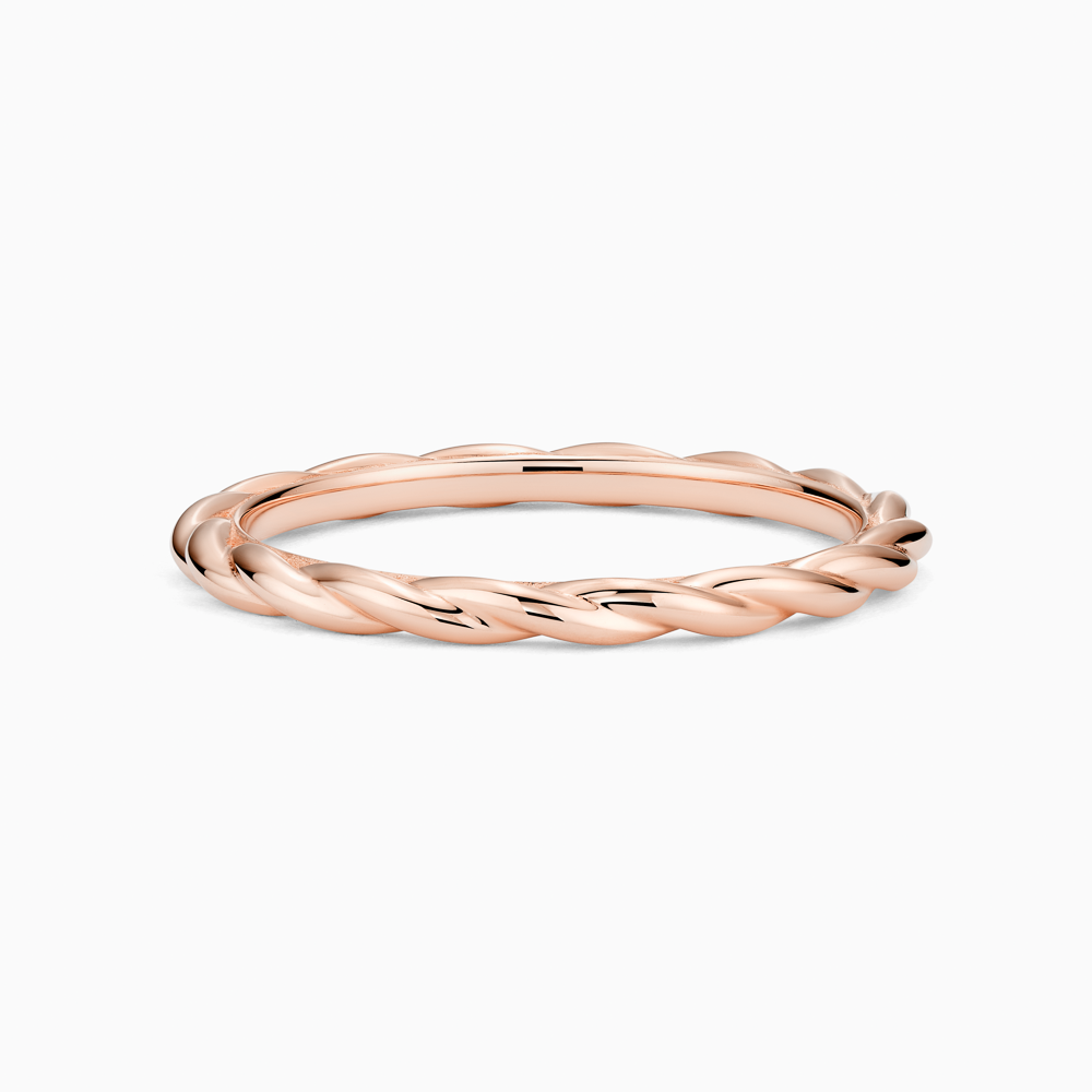 The Ecksand Minimalist Tresses Ring shown with  in 14k Rose Gold