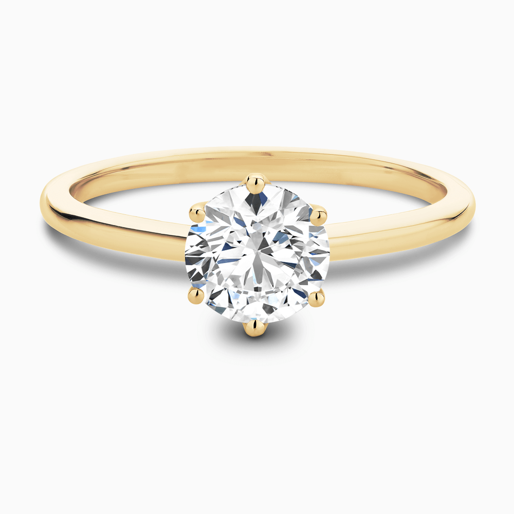 Yellow gold six prong solitaire setting on sale