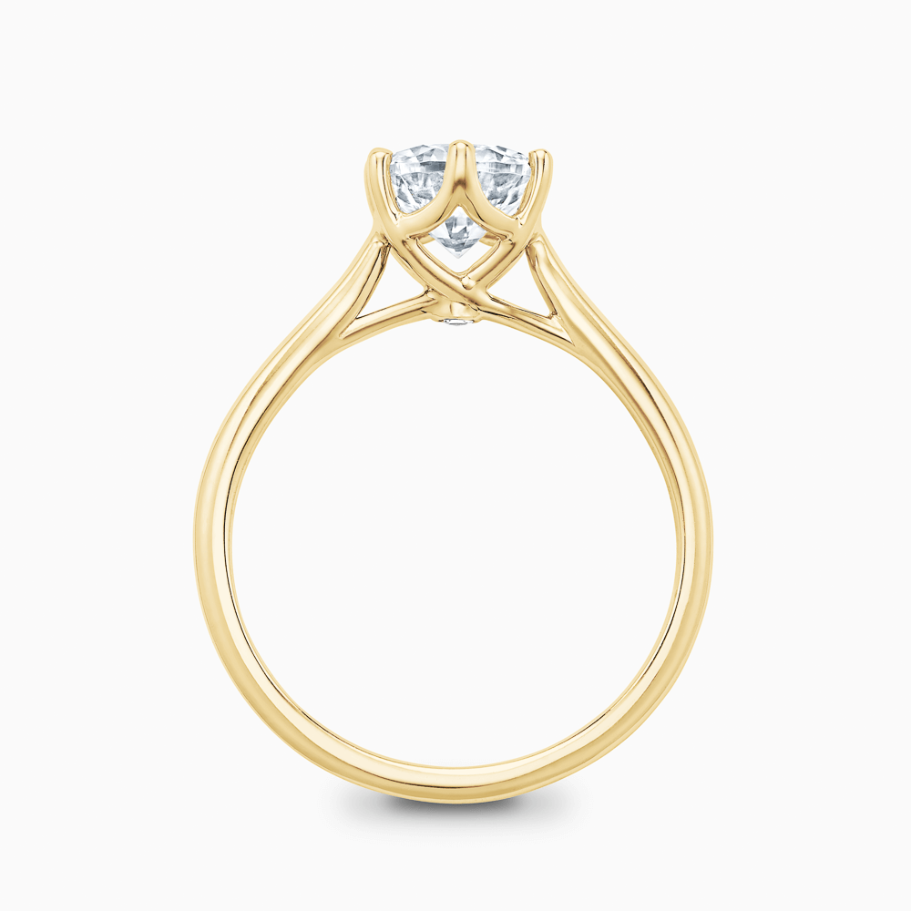 The Ecksand Solitaire Diamond Engagement Ring with Six Prongs shown with  in 