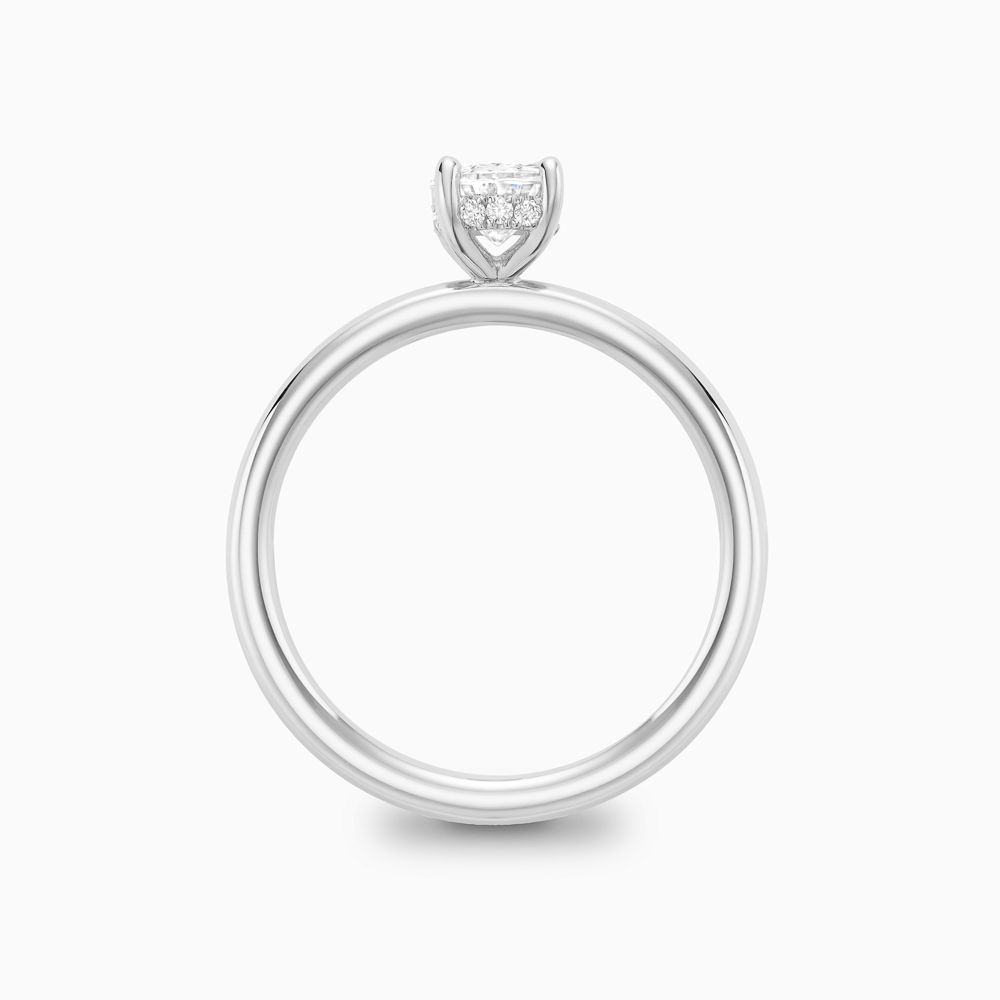 Solitaire Diamond Engagement Ring with Diamond Pav Basket Setting