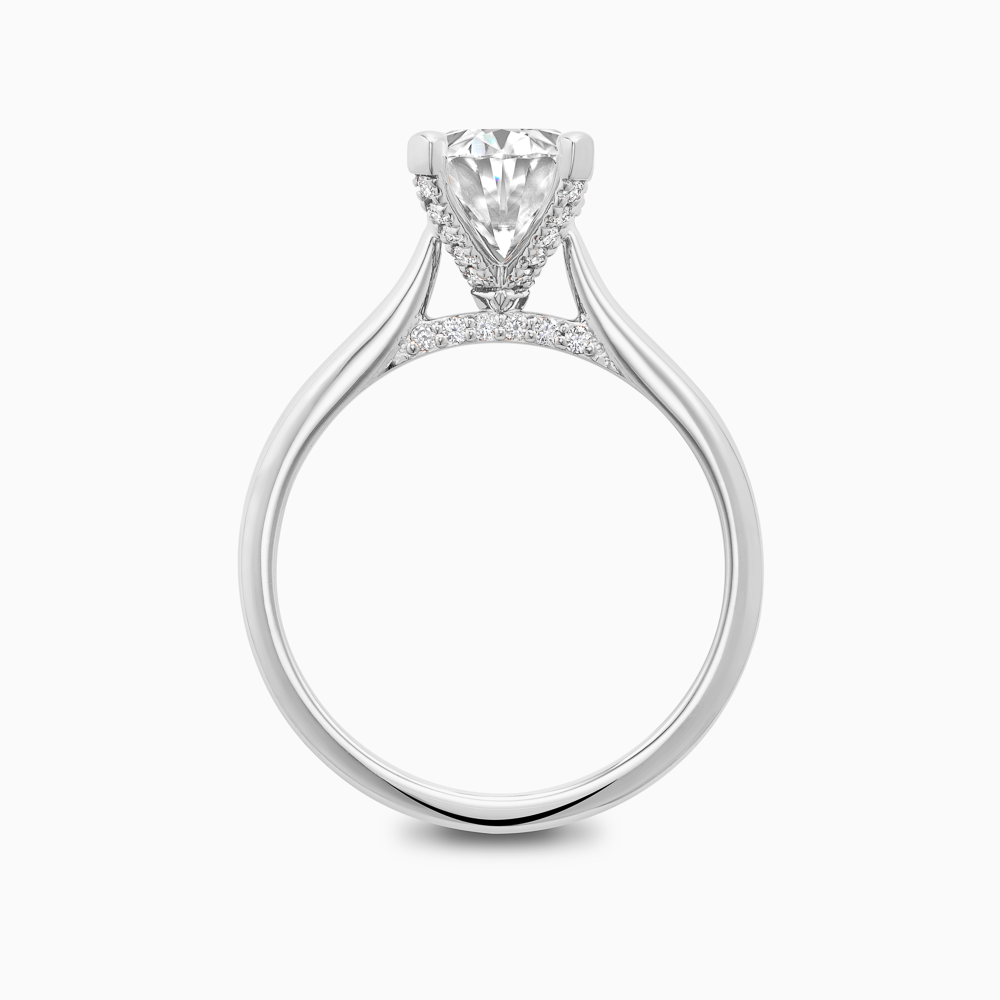 The Ecksand Thick Diamond Engagement Ring with Diamond Bridge and Cathedral Setting shown with  in 