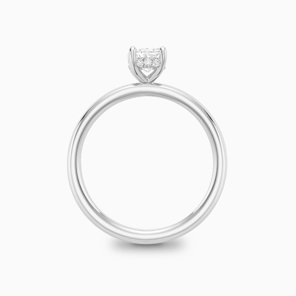 The Ecksand Solitaire Diamond Engagement Ring with Diamond Pavé Basket Setting shown with  in 