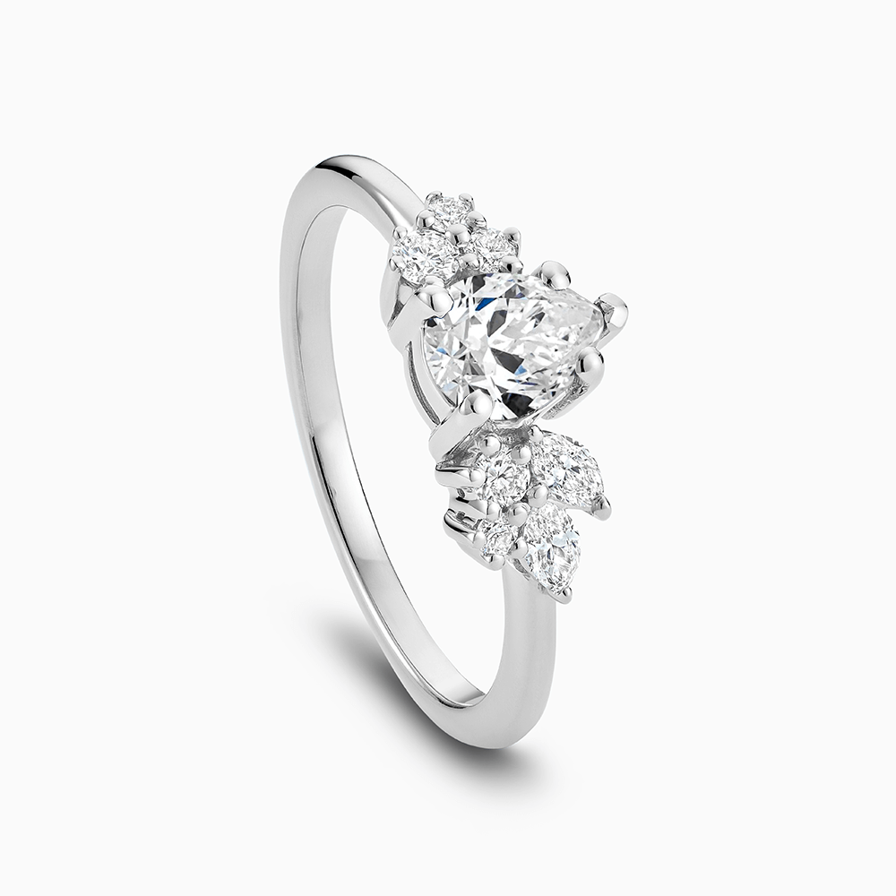 The Ecksand Engagement Ring with Seven Side Diamonds shown with  in 