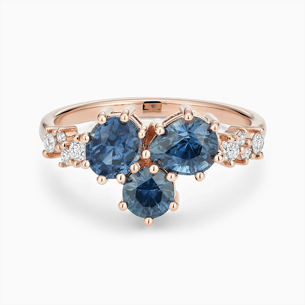 Montana Sapphire Cluster Engagement Ring Ecksand®