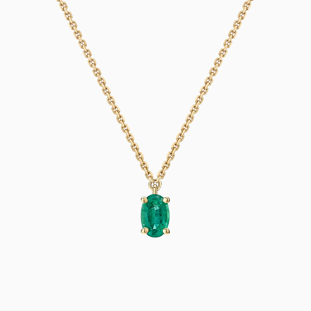 Oval-Cut Emerald Pendant Necklace Ecksand - Main Image