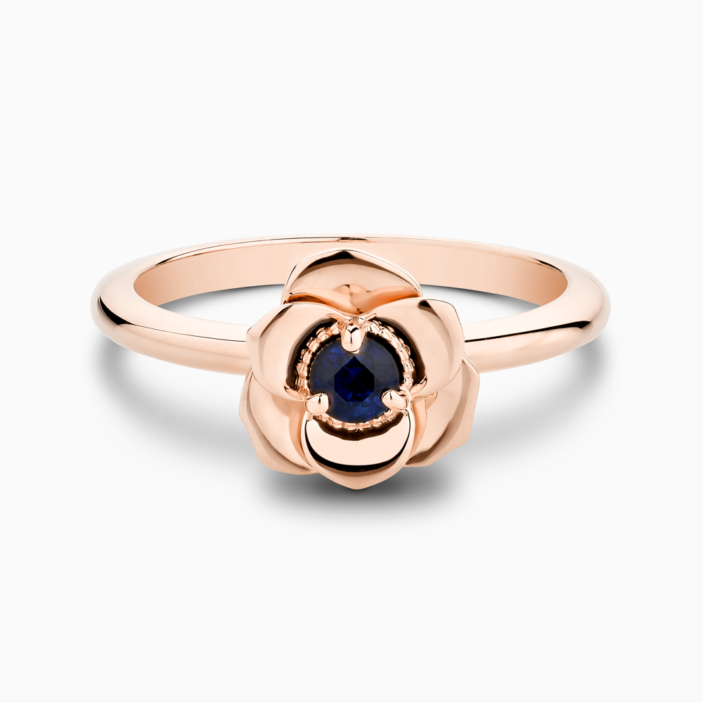 The Ecksand Flower Blue Sapphire Engagement Ring shown with  in 14k Rose Gold