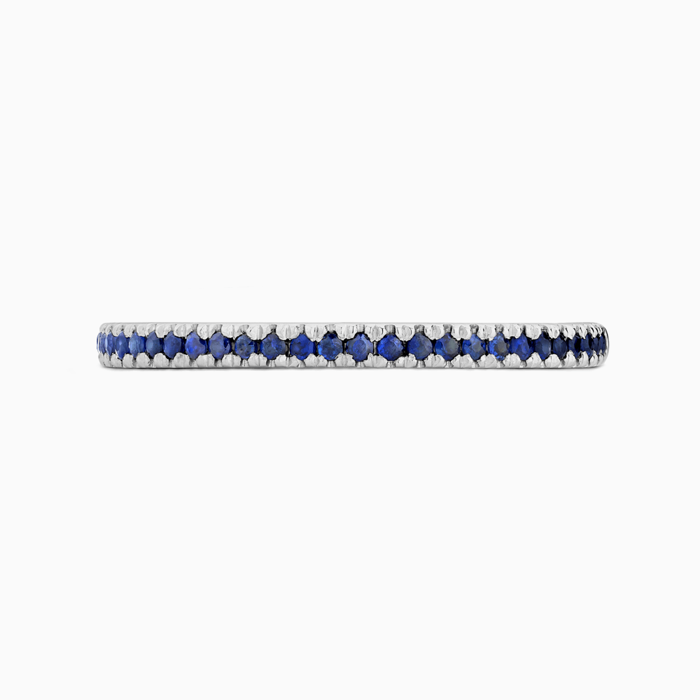 The Ecksand Timeless Blue Sapphire Pavé Eternity Ring shown with Stones: 1 mm (0.50+ ctw) | Band: 1.7 mm in Platinum