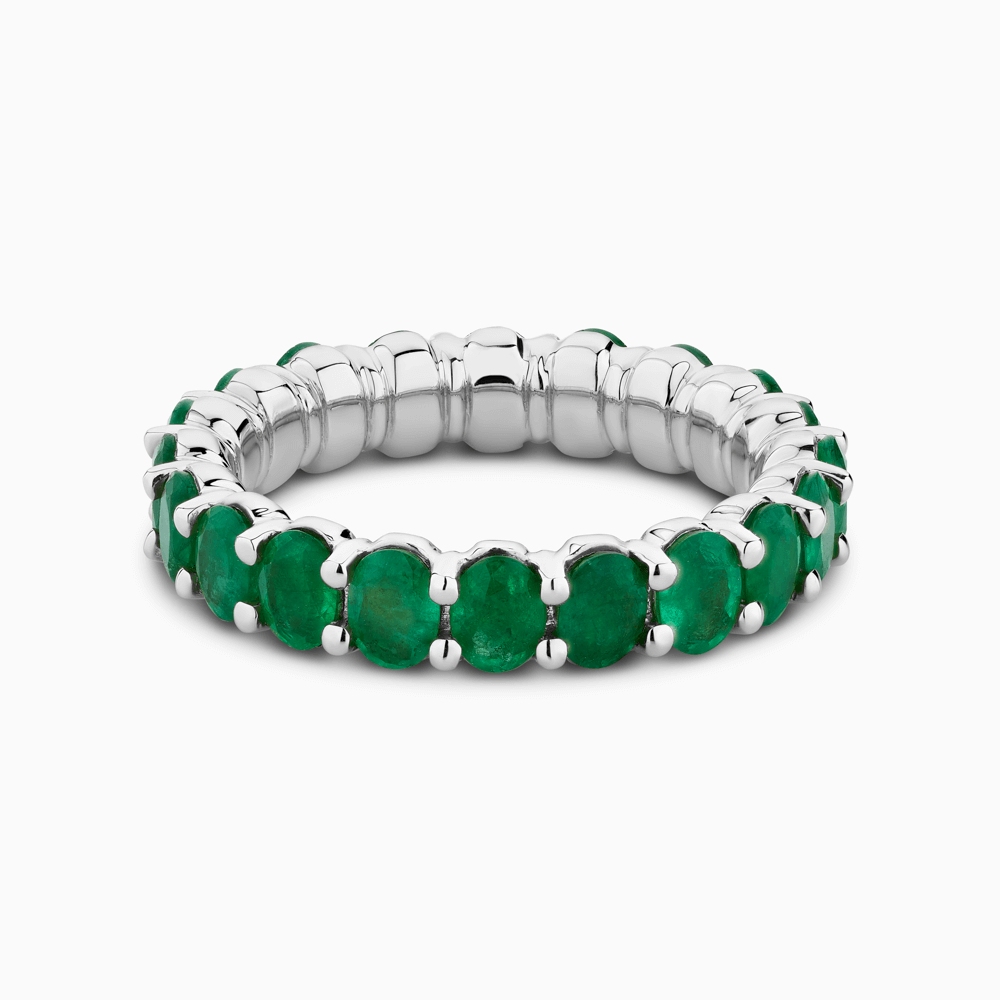 The Ecksand Oval Emerald Eternity Ring shown with  in Platinum