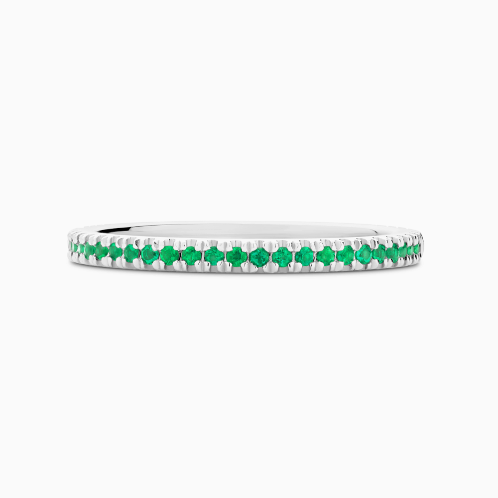 The Ecksand Timeless Emerald Pavé Eternity Ring shown with Stones: 1 mm (0.25+ ctw) | Band: 1.7 mm in Platinum