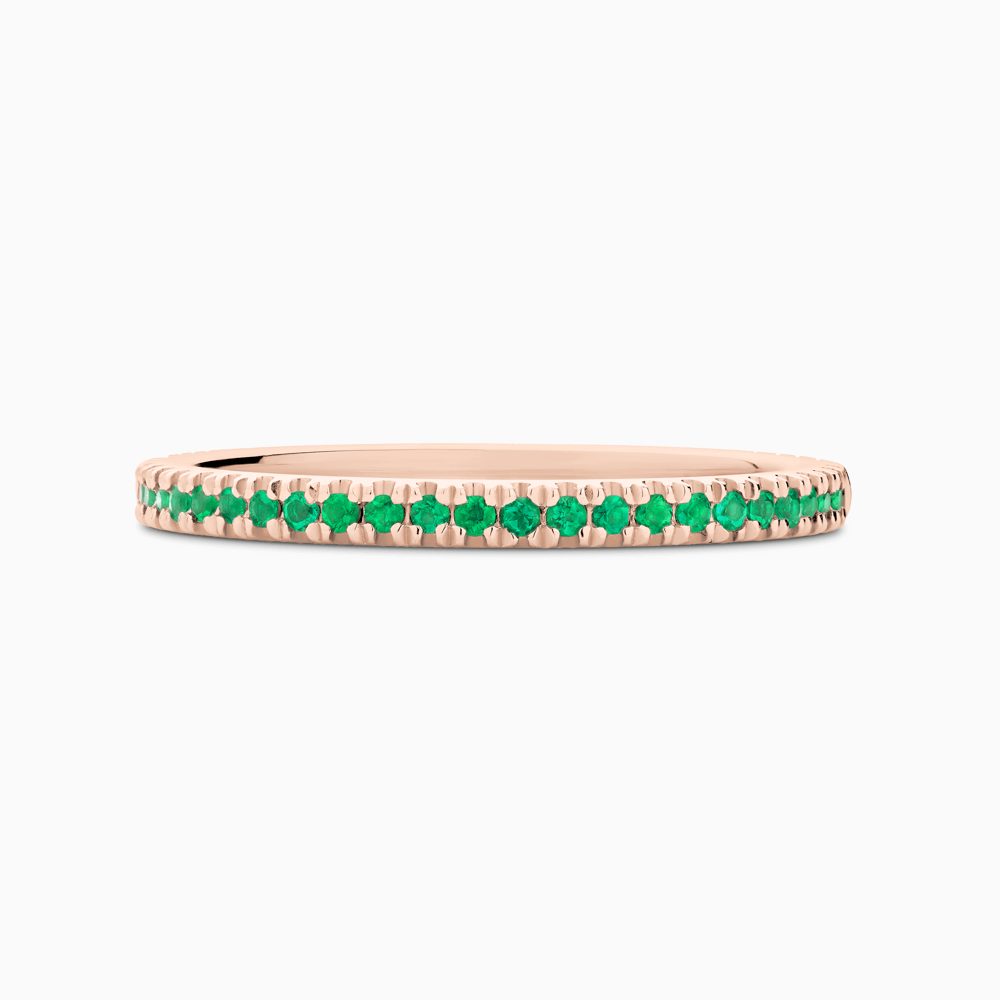 The Ecksand Timeless Emerald Pavé Eternity Ring shown with Stones: 1 mm (0.25+ ctw) | Band: 1.7 mm in 14k Rose Gold