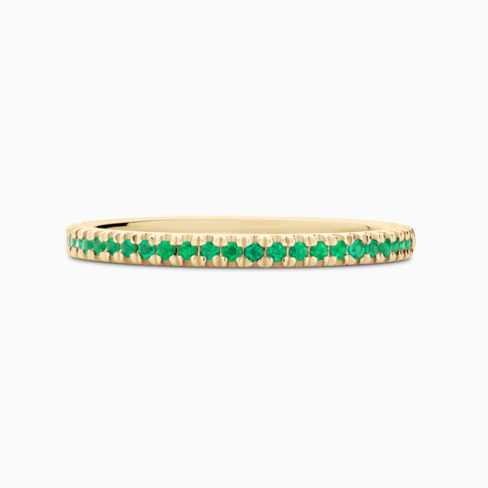The Ecksand Timeless Emerald Pavé Eternity Ring shown with Stones: 1 mm (0.25+ ctw) | Band: 1.7 mm in 18k Yellow Gold