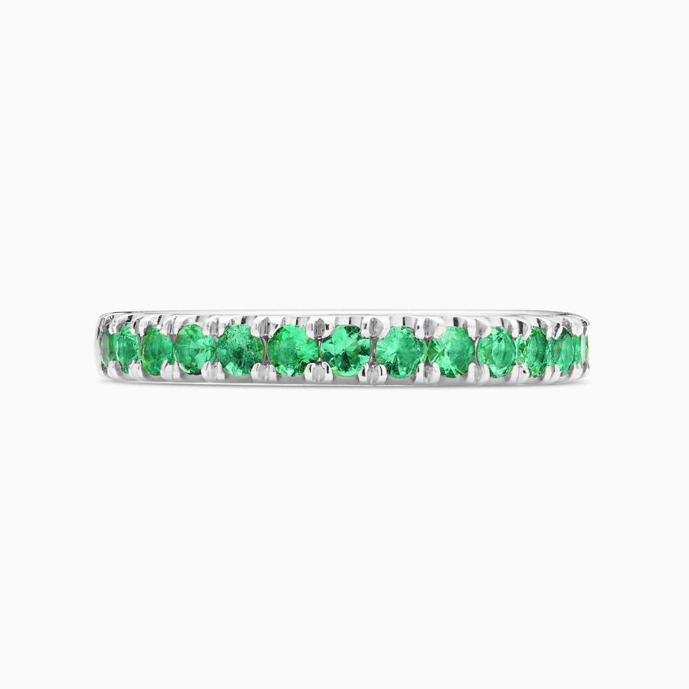 The Ecksand Thick Timeless Emerald Pavé Eternity Ring shown with  in Platinum