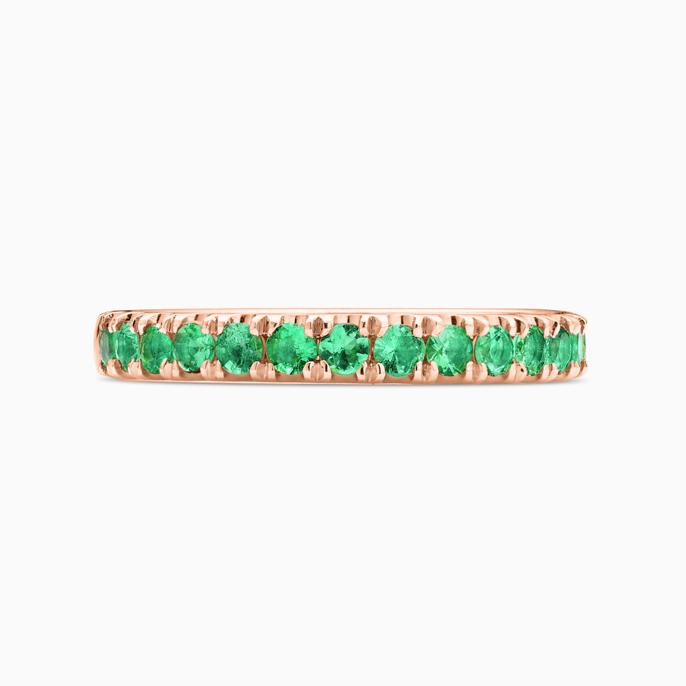 The Ecksand Thick Timeless Emerald Pavé Eternity Ring shown with  in 14k Rose Gold