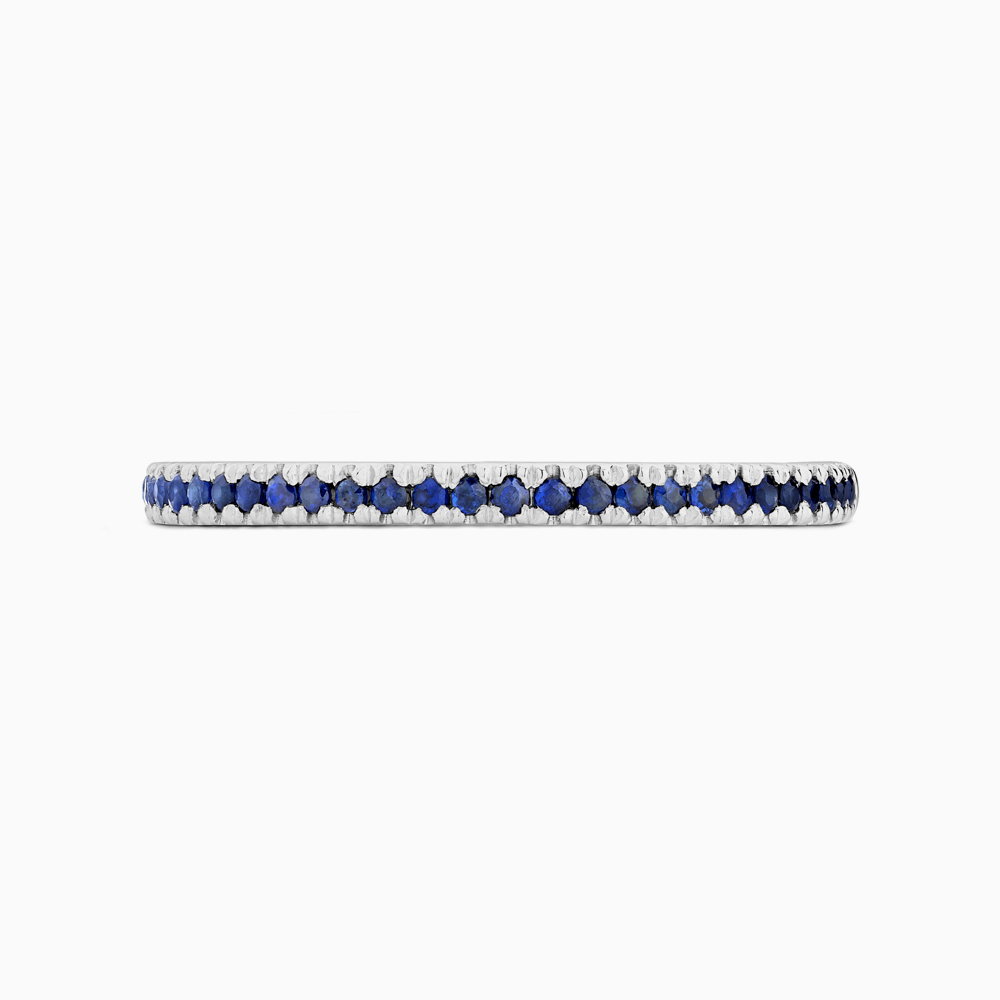 The Ecksand Timeless Blue Sapphire Pavé Eternity Ring shown with Stones: 1.3 mm (1.00+ ctw) | Band: 1.8 mm in Platinum