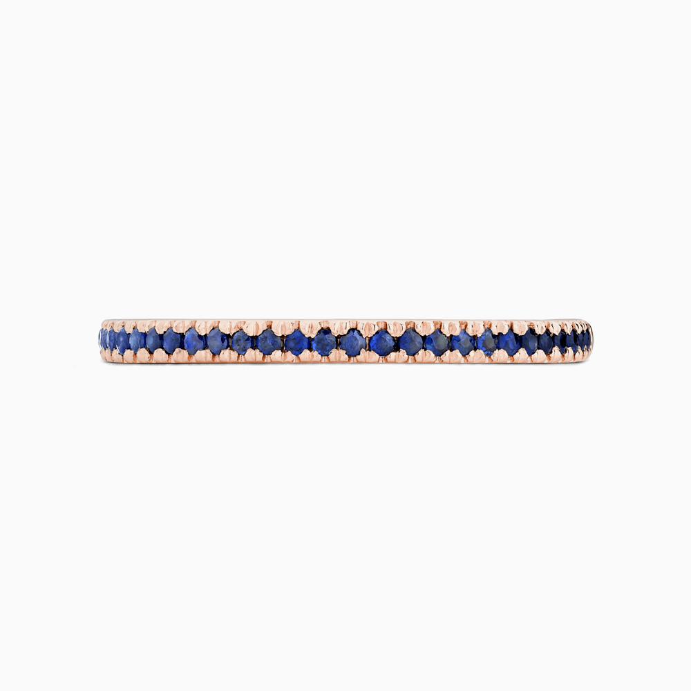 The Ecksand Timeless Blue Sapphire Pavé Eternity Ring shown with Stones: 1.3 mm (1.00+ ctw) | Band: 1.8 mm in 14k Rose Gold