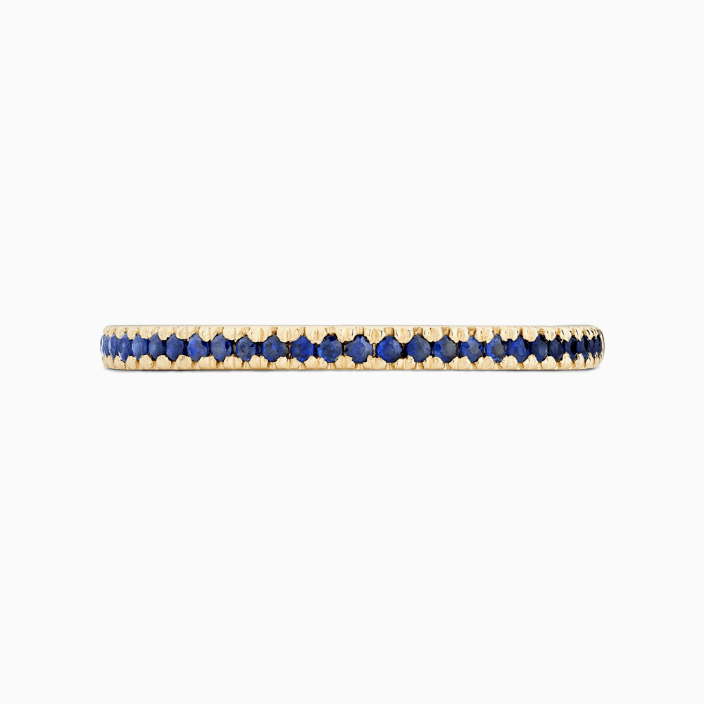 The Ecksand Timeless Blue Sapphire Pavé Eternity Ring shown with Stones: 1.3 mm (1.00+ ctw) | Band: 1.8 mm in 18k Yellow Gold