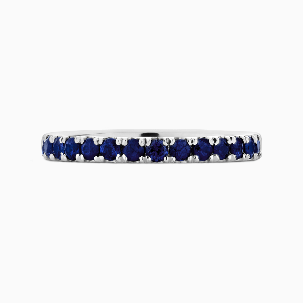 The Ecksand Thick Timeless Blue Sapphire Pavé Eternity Ring shown with  in Platinum