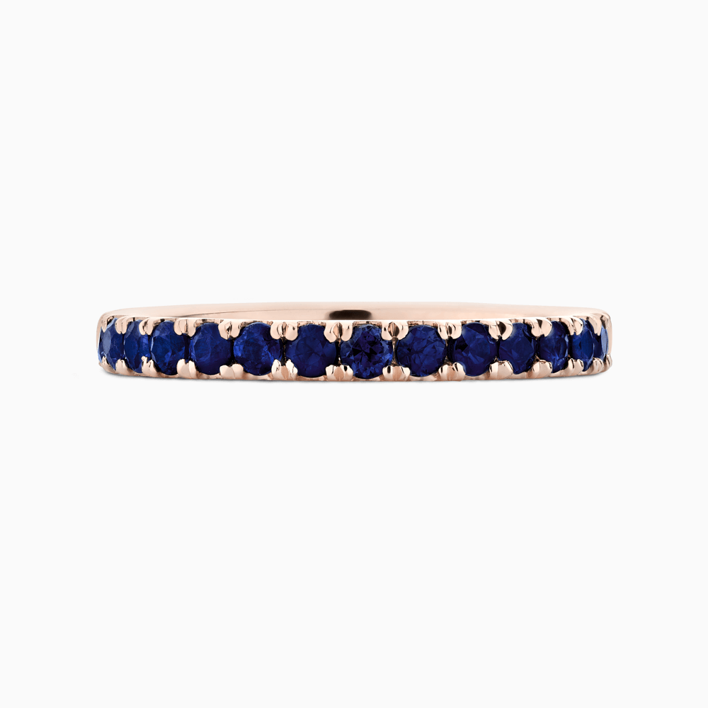 The Ecksand Thick Timeless Blue Sapphire Pavé Eternity Ring shown with  in 14k Rose Gold