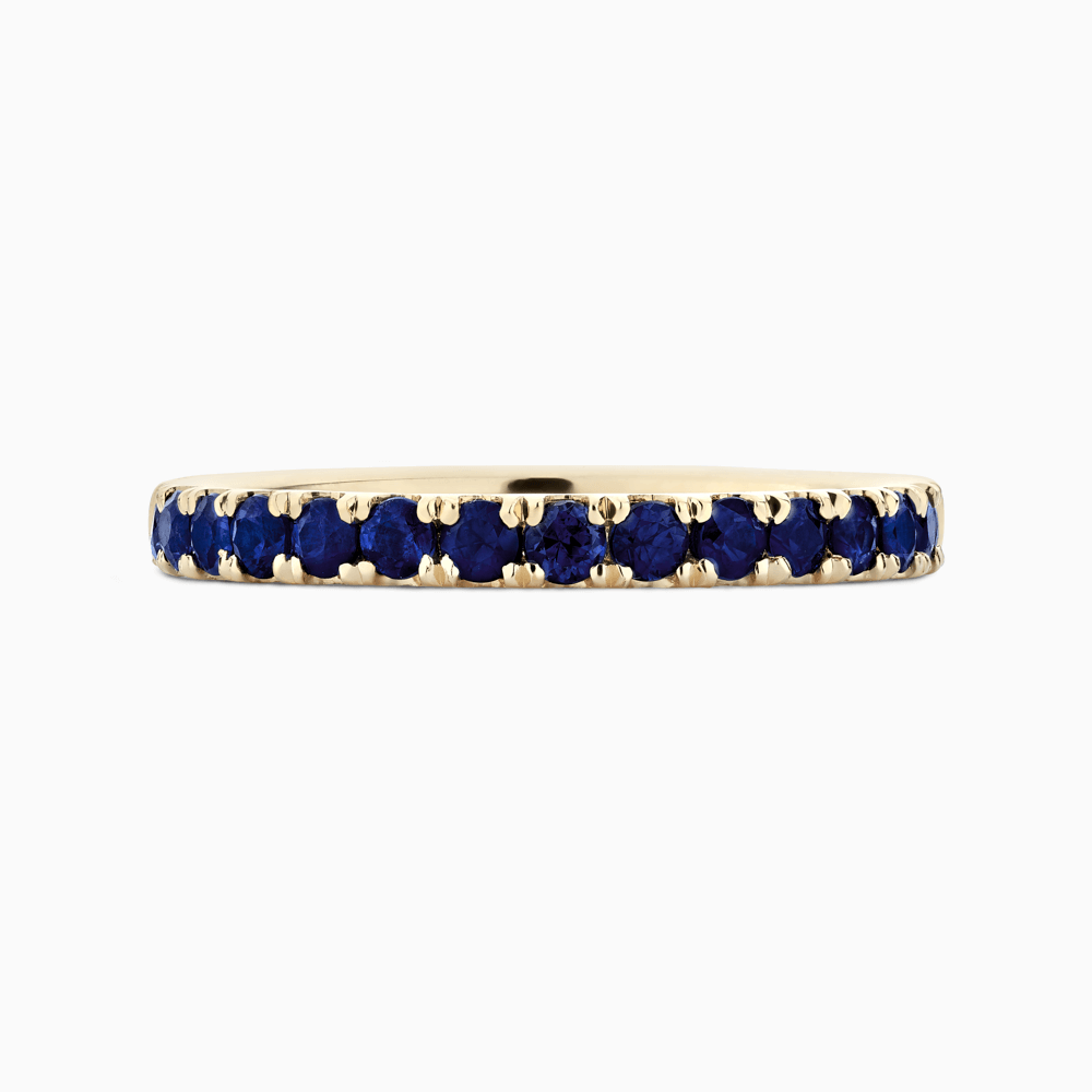 The Ecksand Thick Timeless Blue Sapphire Pavé Eternity Ring shown with  in 18k Yellow Gold