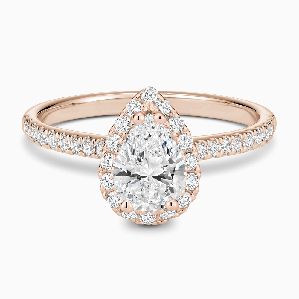 Pear halo pave engagement 2025 ring