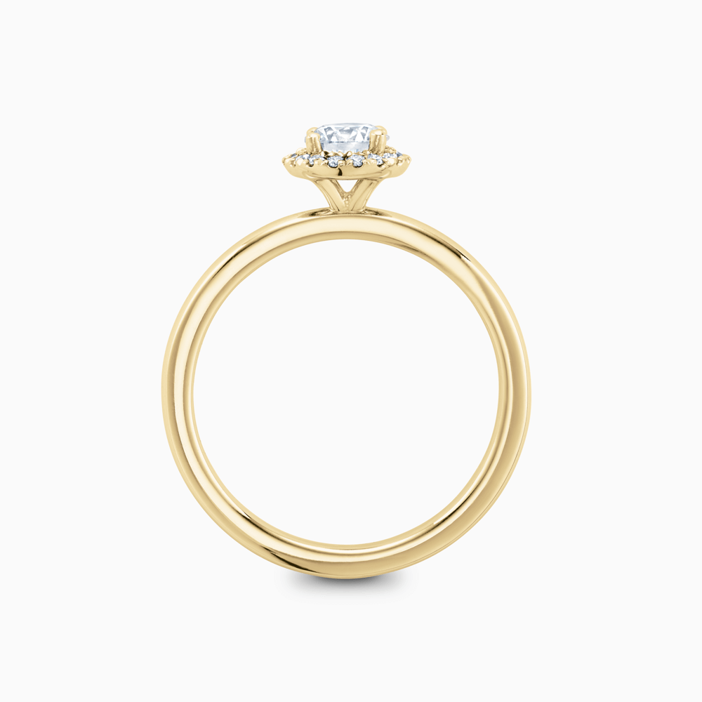 The Ecksand Iconic Diamond Halo Engagement Ring with Plain Band shown with  in 
