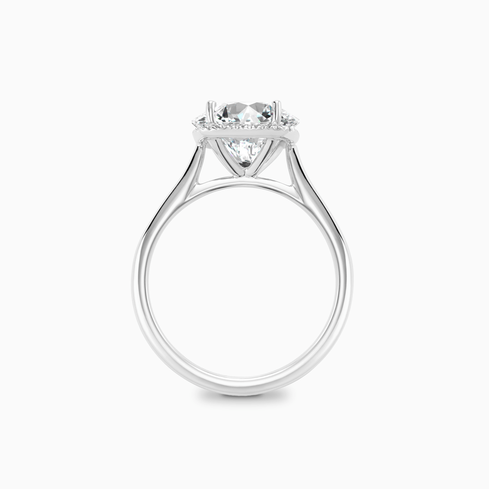 The Ecksand Cathedral-Setting Engagement Ring with Diamond Halo shown with  in 