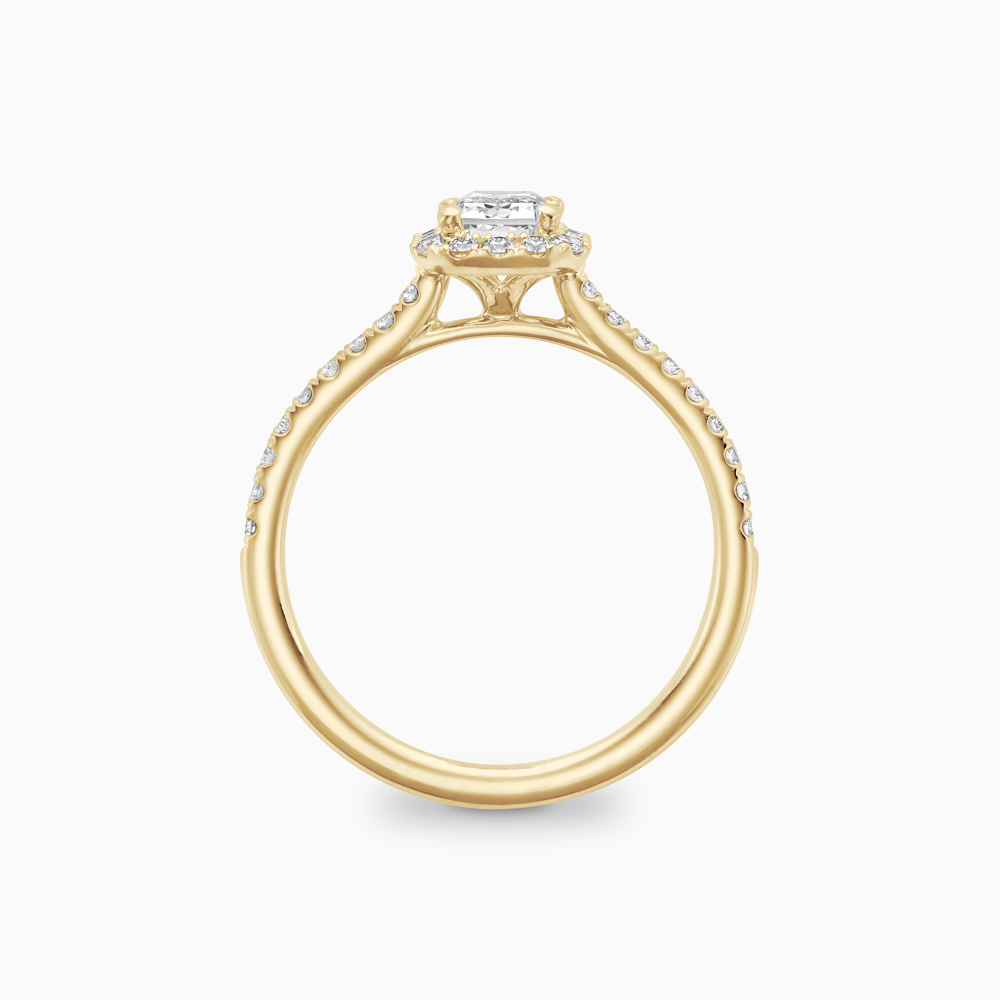 The Ecksand Iconic Diamond Engagement Ring with Halo and Diamond Pavé shown with  in 