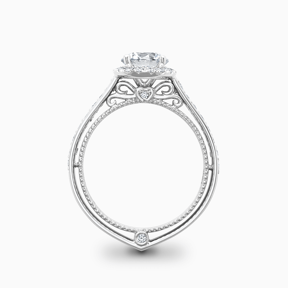 The Ecksand Diamond Halo Engagement Ring with Double Band shown with  in 