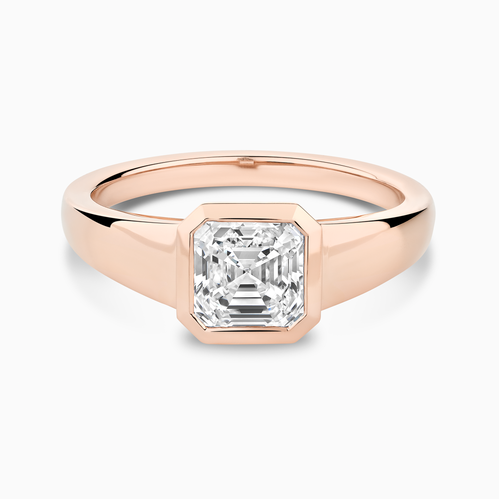 The Ecksand Bezel-Set Diamond Signet Ring shown with Lab-grown VS2+/ F+ in 14k Rose Gold