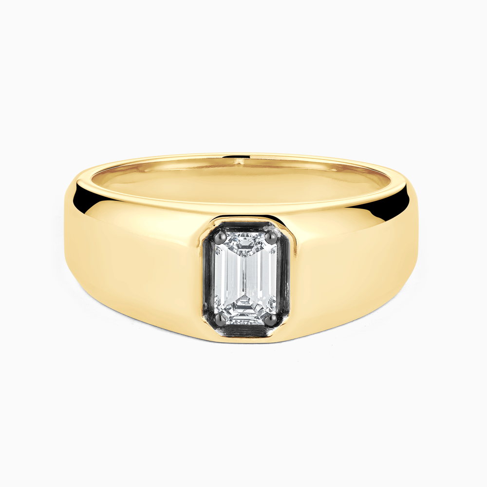 The Ecksand Prong-Setting Diamond Signet Ring shown with Lab-grown VS2+/ F+ in 18k Yellow Gold