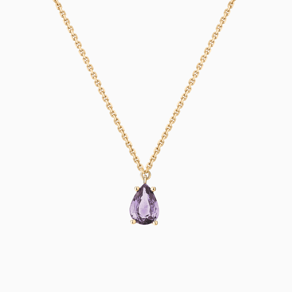 Pear Cut Purple Sapphire Necklace Ecksand