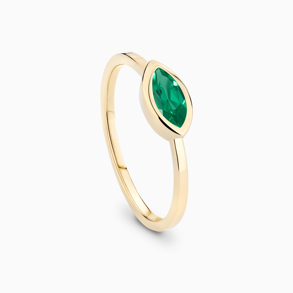 Marquise Cut Emerald Stackable Ring Ecksand