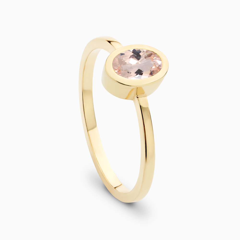 The Ecksand Oval-Cut Morganite Stackable Ring shown with  in 